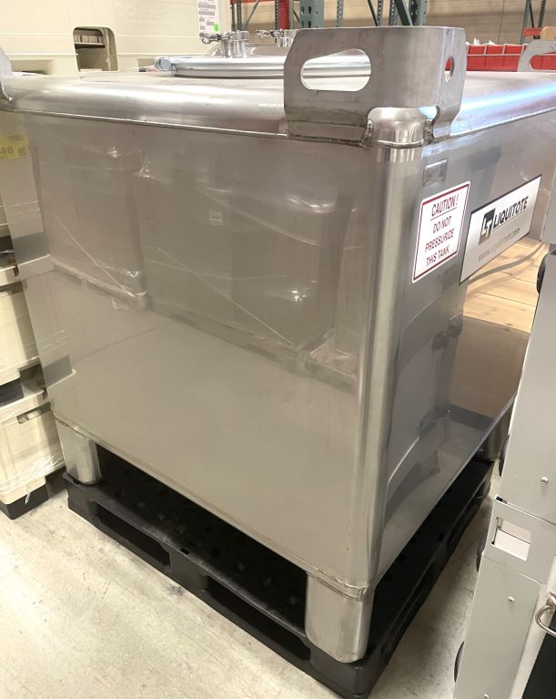 (32) Unused 350 gallon 316L Stainless Steel Liquitote Totes. IBC Tank/Tote. Manufactured by Snyder Industries. 22.3125